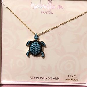 Brand new blue turtle necklace